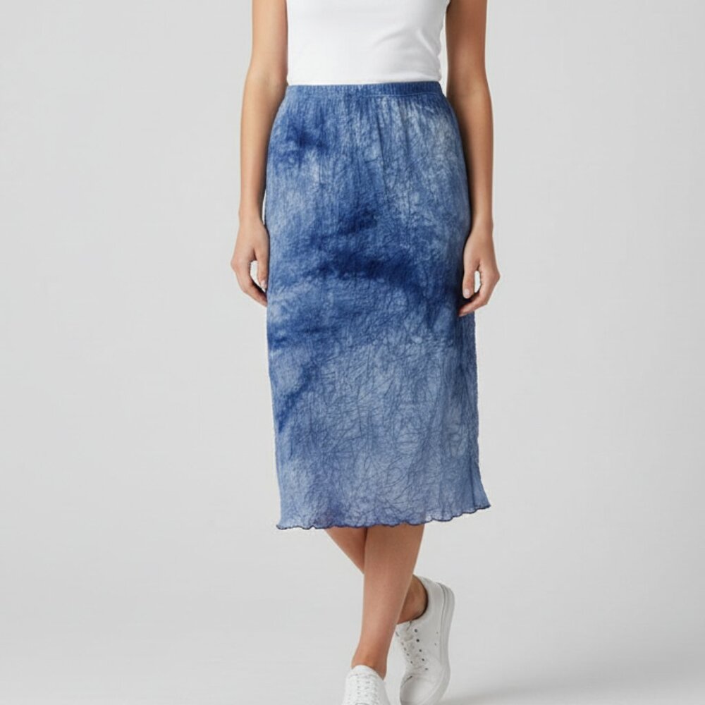 Mstudio Vintage Y2K Blue Tie Dye‎ Midi Skirt Women's Size Large